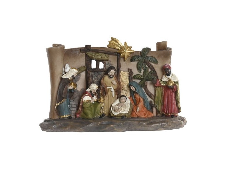 Рождествена Коледна Сцена Home ESPRIT Многоцветен Смола 21 X 8 X 12,5 CM