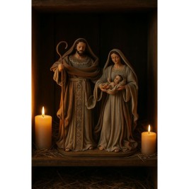 Рождествена Коледна Сцена Home ESPRIT Кафяв Бежов Смола 21 X 11 X 30 CM