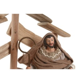 Рождествена Коледна Сцена Home ESPRIT Кафяв Бежов Дървен MDF 30 x 15 x 30 cm