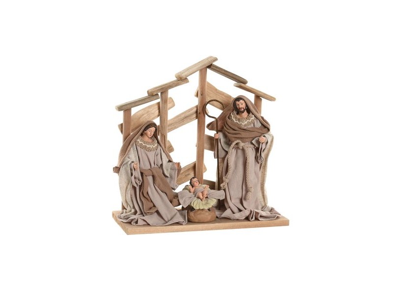 Рождествена Коледна Сцена Home ESPRIT Кафяв Бежов Дървен MDF 30 x 15 x 30 cm Рождествена Коледна Сцена Home ESPRIT Кафяв Бежов Дървен MDF 30 x 15 x 30 cm