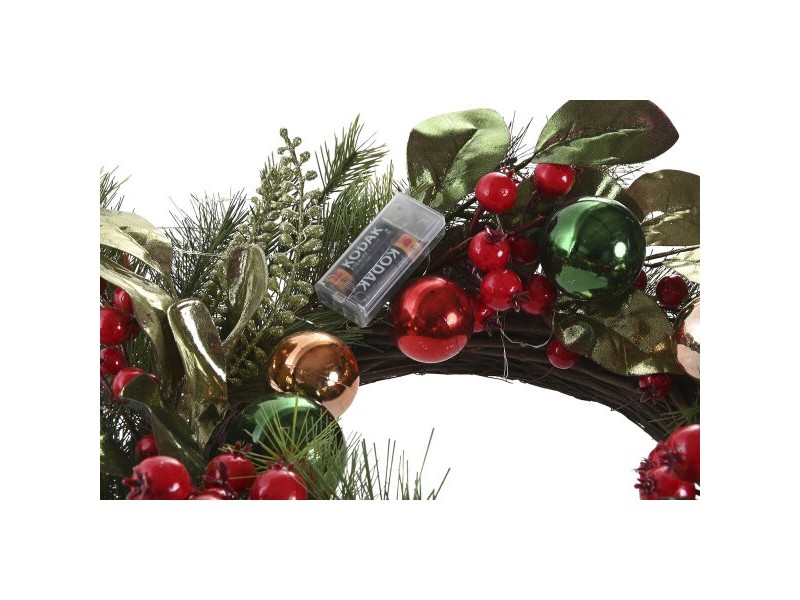 Коледен венец Home ESPRIT Червен Зелен PVC 50 x 15 x 50 cm