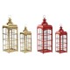 Latern Home ESPRIT Червен Златен Метал Кристал 21 x 21 x 63 cm (2 броя)