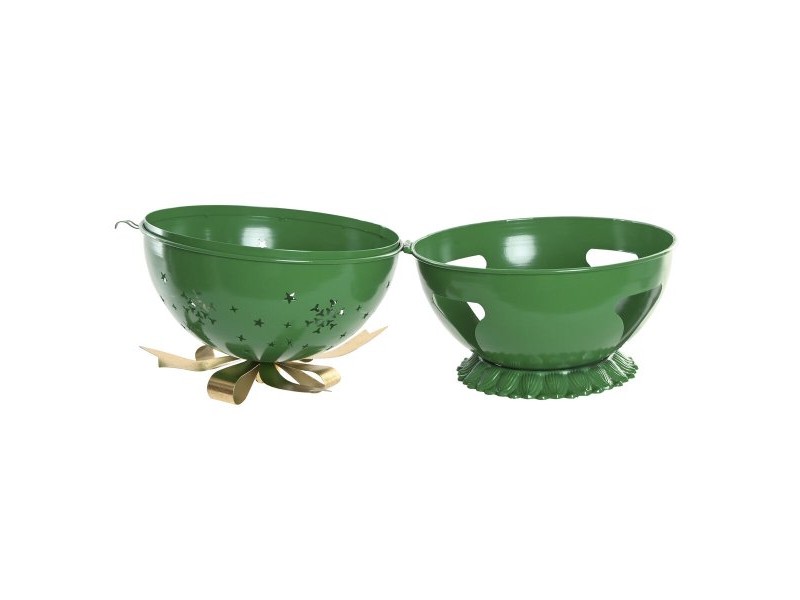 Коледна Украса Home ESPRIT Червен Зелен Златен 31,5 X 31,5 X 35,5 CM (2 броя)