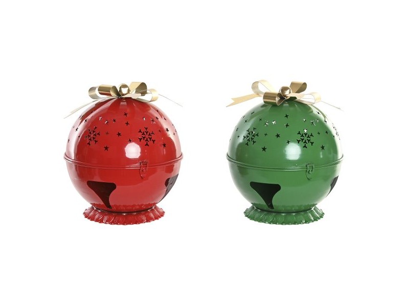 Коледна Украса Home ESPRIT Червен Зелен Златен 31,5 X 31,5 X 35,5 CM (2 броя)