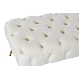 Табуретка Home ESPRIT Сметана Златен полиестер Метал 103 x 46 x 42 cm
