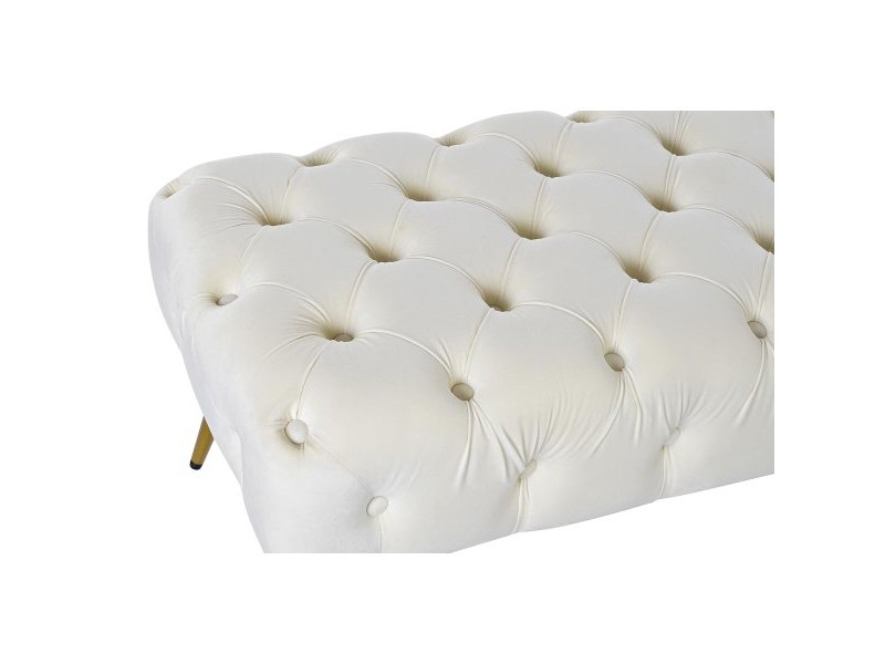 Табуретка Home ESPRIT Сметана Златен полиестер Метал 103 x 46 x 42 cm
