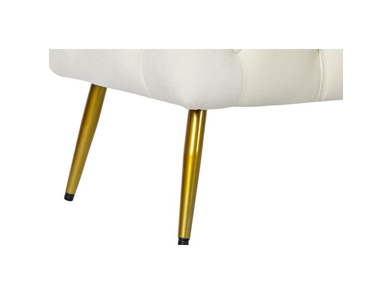 Табуретка Home ESPRIT Сметана Златен полиестер Метал 103 x 46 x 42 cm
