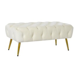 Табуретка Home ESPRIT Сметана Златен полиестер Метал 103 x 46 x 42 cm