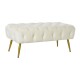 Табуретка Home ESPRIT Сметана Златен полиестер Метал 103 x 46 x 42 cm