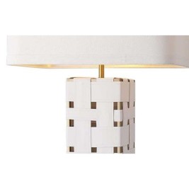 Настолна лампа Home ESPRIT Бял Златен