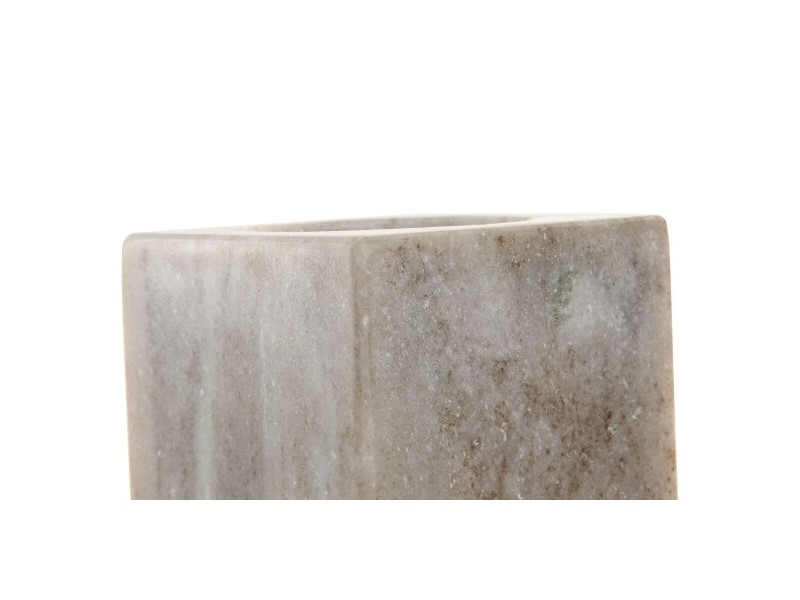 Поставка за четка за зъби Home ESPRIT Бял Кафяв Мрамор 7,5 x 7,5 x 10,5 cm