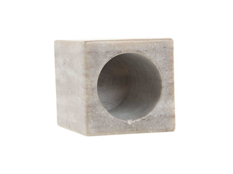 Поставка за четка за зъби Home ESPRIT Бял Кафяв Мрамор 7,5 x 7,5 x 10,5 cm