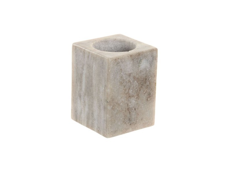Поставка за четка за зъби Home ESPRIT Бял Кафяв Мрамор 7,5 x 7,5 x 10,5 cm