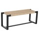 Табуретка Home ESPRIT Черен Синтетични влакна влакно тиково дърво 120 x 40 x 45 cm
