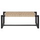 Табуретка Home ESPRIT Черен Синтетични влакна влакно тиково дърво 120 x 40 x 45 cm