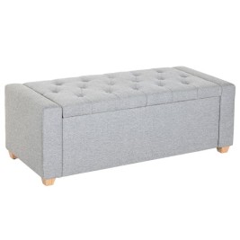 Табуретка Home ESPRIT Светло сив полиестер Дървен 120 X 50 X 42 CM