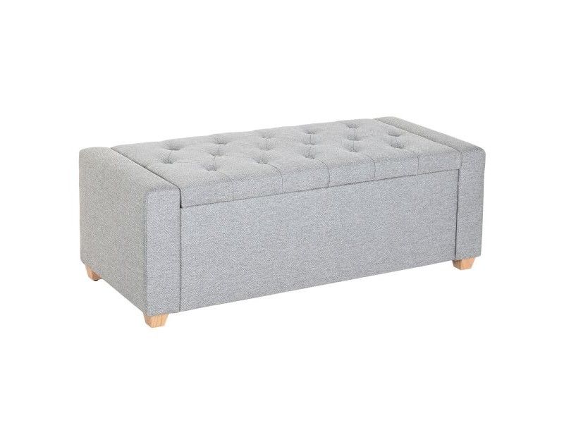 Табуретка Home ESPRIT Светло сив полиестер Дървен 120 X 50 X 42 CM