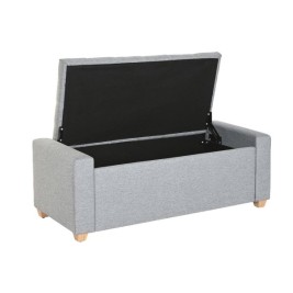 Табуретка Home ESPRIT Светло сив полиестер Дървен 120 X 50 X 42 CM