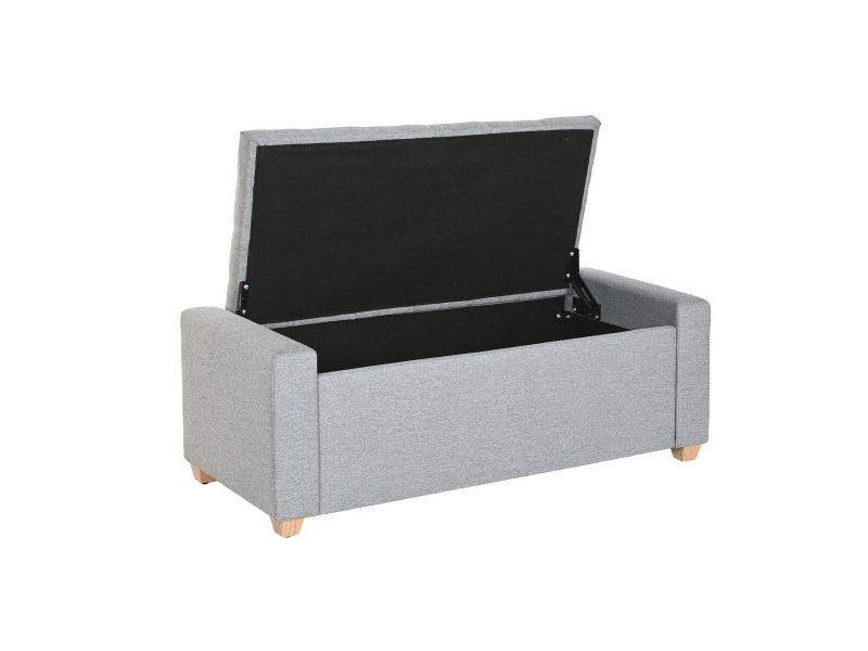 Табуретка Home ESPRIT Светло сив полиестер Дървен 120 X 50 X 42 CM