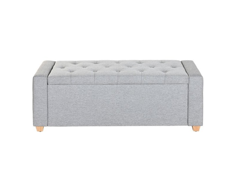 Табуретка Home ESPRIT Светло сив полиестер Дървен 120 X 50 X 42 CM