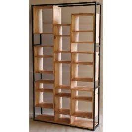Лавица Home ESPRIT Метал тиково дърво 110 X 27 X 195 CM