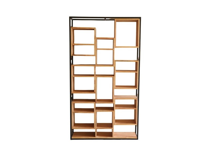 Лавица Home ESPRIT Метал тиково дърво 110 X 27 X 195 CM