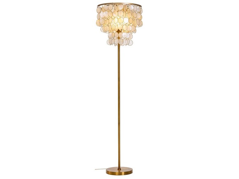 Лампион Home ESPRIT Бежов Златен 220 V 40 x 40 x 153 cm