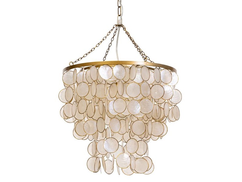Полилей Home ESPRIT Бежов Златен Метал Седеф 50 W 40 x 40 x 48 cm