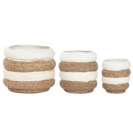 Саксия Home ESPRIT Двуцветен влакно Град (3 Части)