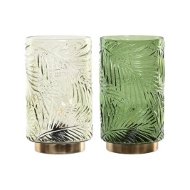 Ярка декорация Home ESPRIT Метал Кристал Тропически 14 x 14 x 26 cm (2 броя)
