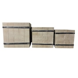 Саксия Home ESPRIT Кафяв Магнезиев Cottage 44 x 44 x 43 cm (3 Части)