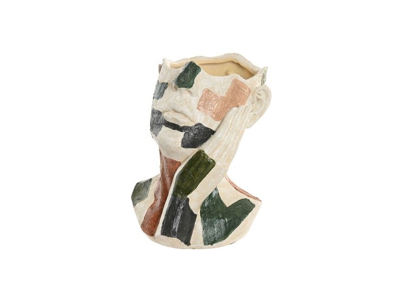 Саксия Home ESPRIT Многоцветен Смола Модерен 21,5 X 20,5 X 26,5 CM