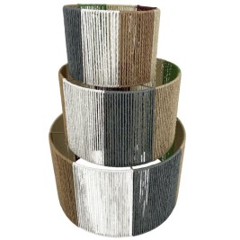 Купол на Лампа Home ESPRIT Многоцветен Метал влакно Естествен Град 52 x 52 x 31 cm (3 Части)