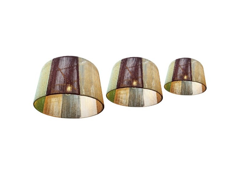 Купол на Лампа Home ESPRIT Многоцветен Метал влакно Естествен Град 52 x 52 x 31 cm (3 Части)