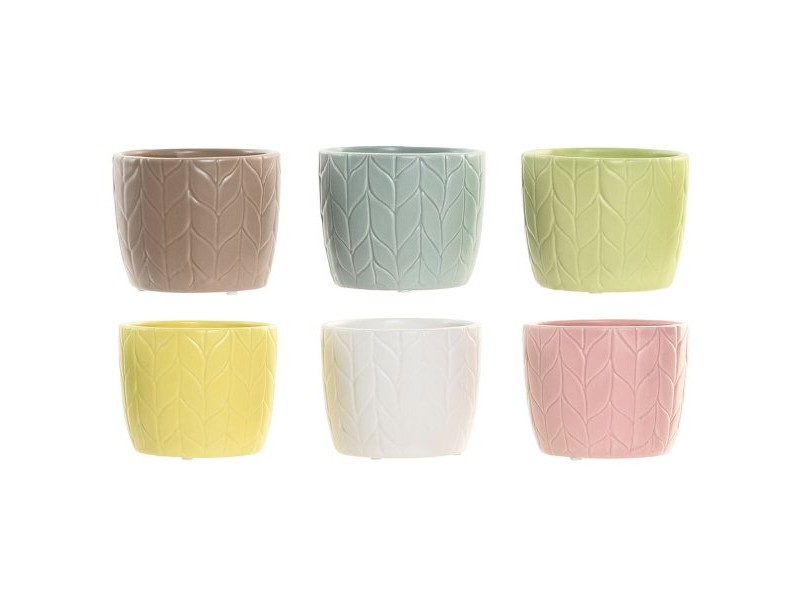 Саксия Home ESPRIT Жълт Син Бял Розов Dolomite 12 x 12 x 10 cm (6 броя) Саксия Home ESPRIT Жълт Син Бял Розов Dolomite 12 x 12 x 10 cm (6 броя)