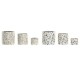 Саксия Home ESPRIT Бял Многоцветен Цимент Град 13 x 13 x 13 cm (3 Части) (2 броя)