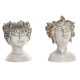 Саксия Home ESPRIT Сив Смола Лице Shabby Chic 18 x 15 x 23 cm (2 броя)