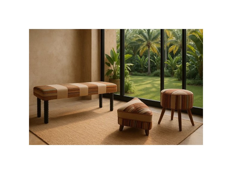 Табуретка Home ESPRIT Многоцветен Дърво манго 94 X 38 X 45 CM
