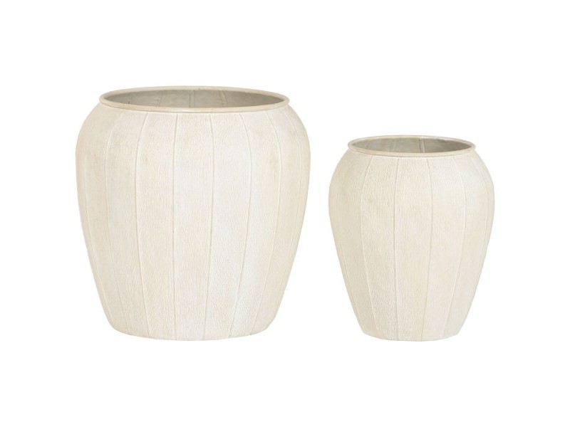 Саксия Home ESPRIT Бежов Метал Scandi 50 x 50 x 49,5 cm (2 Части)