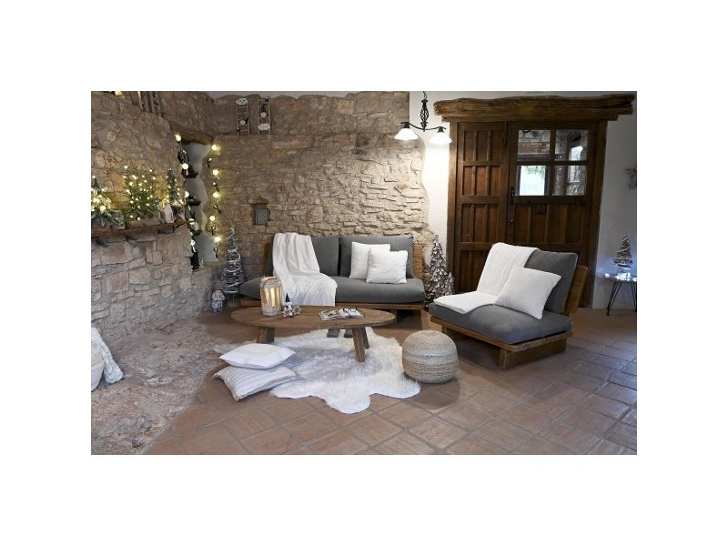 Фотьойл Home ESPRIT Черен Естествен 195 x 90 x 78 cm