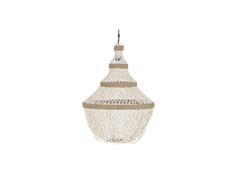 Полилей Home ESPRIT Бял Естествен Раковини 50 W 50 x 50 x 130 cm