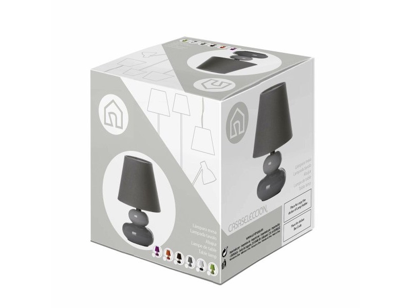 Настолна лампа Кафяв Сметана PVC Плат Керамика 40 W 15 x 15 x 23 cm