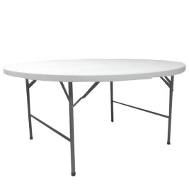 Сгъваема масичка Бял HDPE 154 x 154 x 74 cm