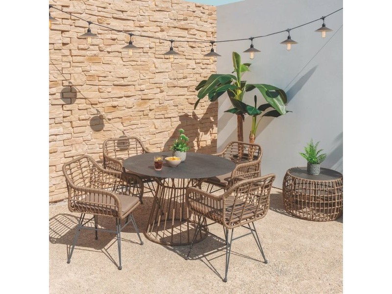 Aiatool Ariki 57 x 62 x 80 cm синтетичен ратан Стомана Графит