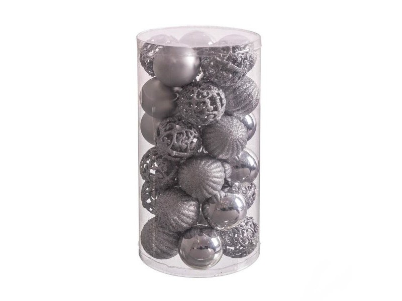 Коледни топки Сребрист Пластмаса 5 x 5 x 5 cm (30 броя)