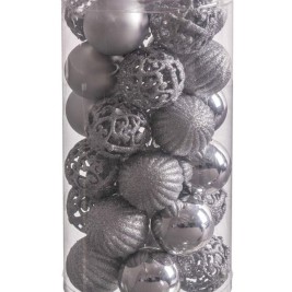 Коледни топки Сребрист Пластмаса 5 x 5 x 5 cm (30 броя)
