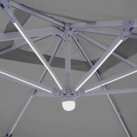 Päikesevari Tiber Бял Светло сив Алуминий 300 x 300 x 250 cm LED