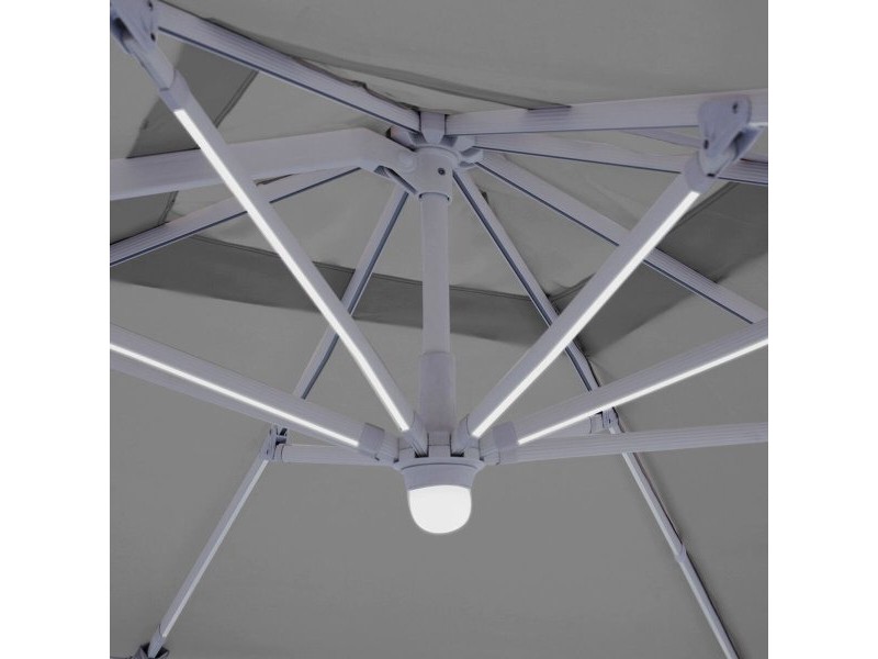 Päikesevari Tiber Бял Светло сив Алуминий 300 x 300 x 250 cm LED