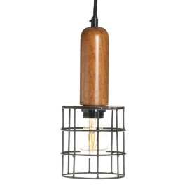 Полилей 12 x 12 x 27 cm Естествен Златен Дървен Желязо 220 V Дърво манго 240 V