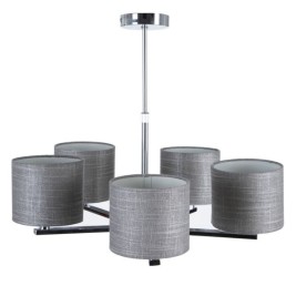 Полилей Черен Сребрист лен Метал Желязо 220-240 V 52 x 52 x 45 cm